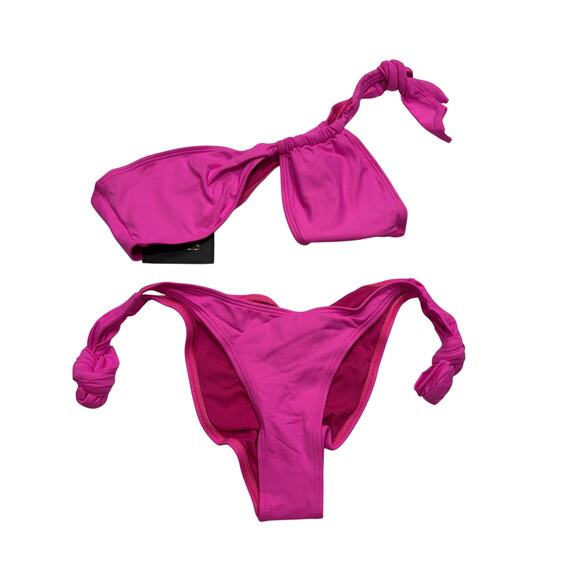 NEW Fredericks of Hollywood Laguna 2 Piece Bikini Set Size M Hot Pink NWT - Picture 1 of 9